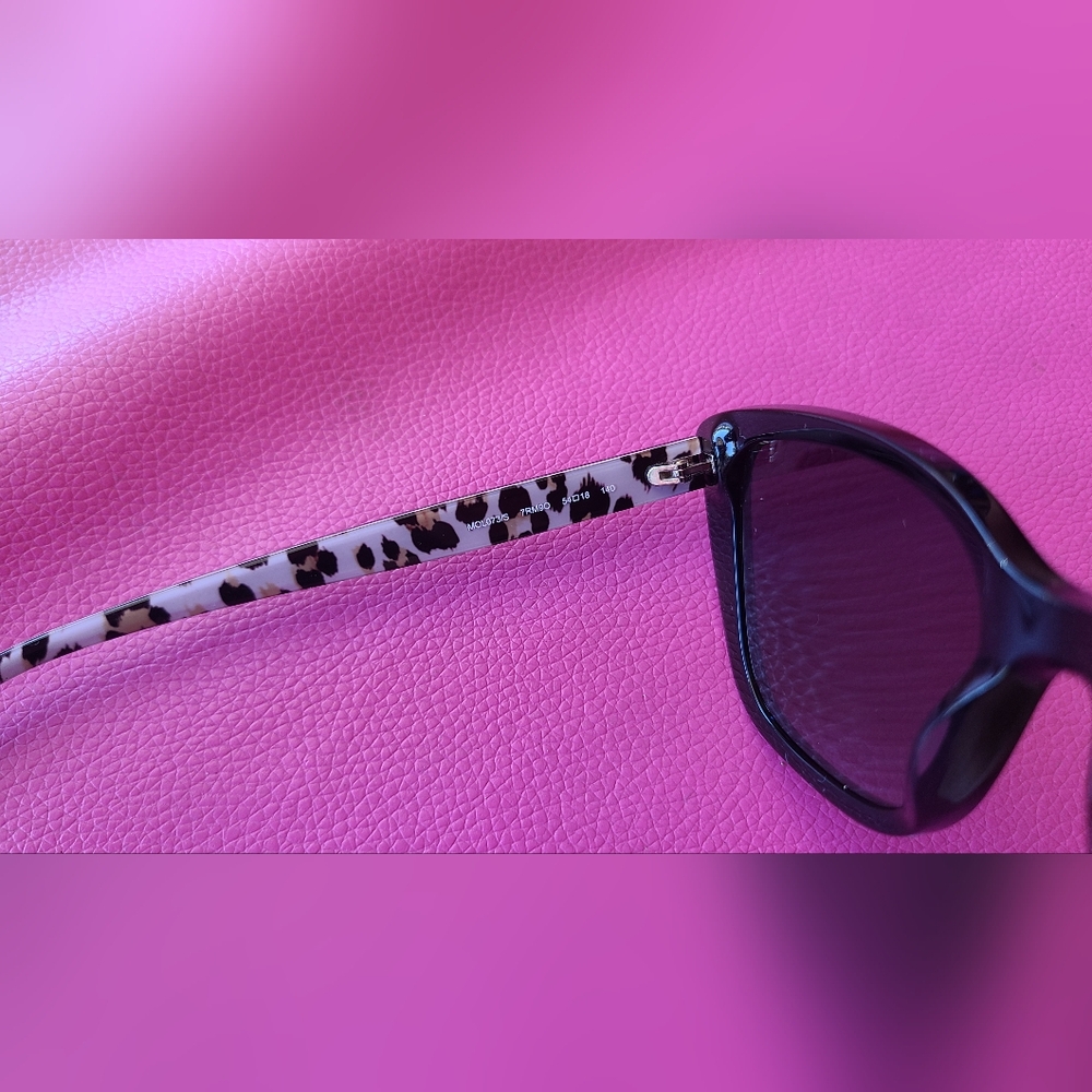 NEW Love Moschino Black Sunglasses with Animal Print Accents - Picture 7 of 8